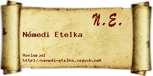 Némedi Etelka névjegykártya